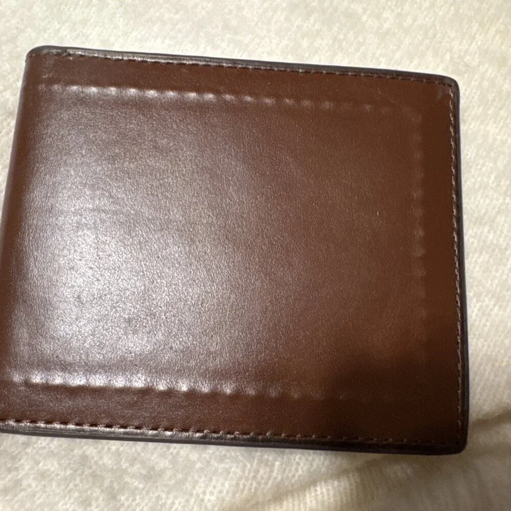 Men's Cole Haan Bifold Compact Billfold Wallet Brown Leather Classic NEW $179